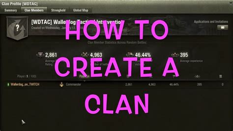 world of tanks create clan